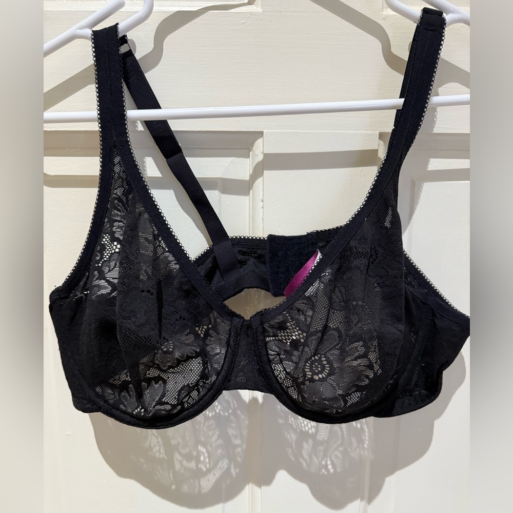 Adore Me Black Lace Underwire Bra 38D